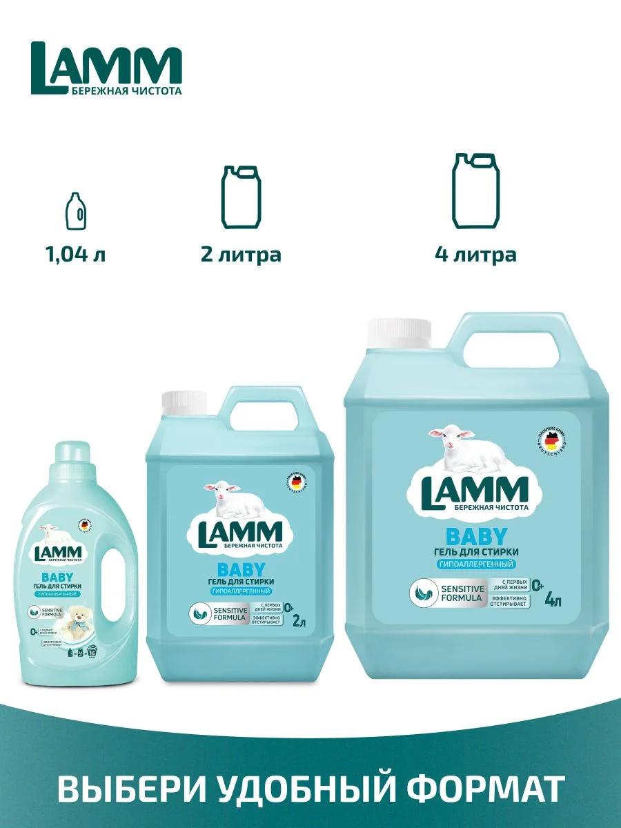 LAMM Baby гель для стирки детского белья гипоаллергенный бесфосфатный