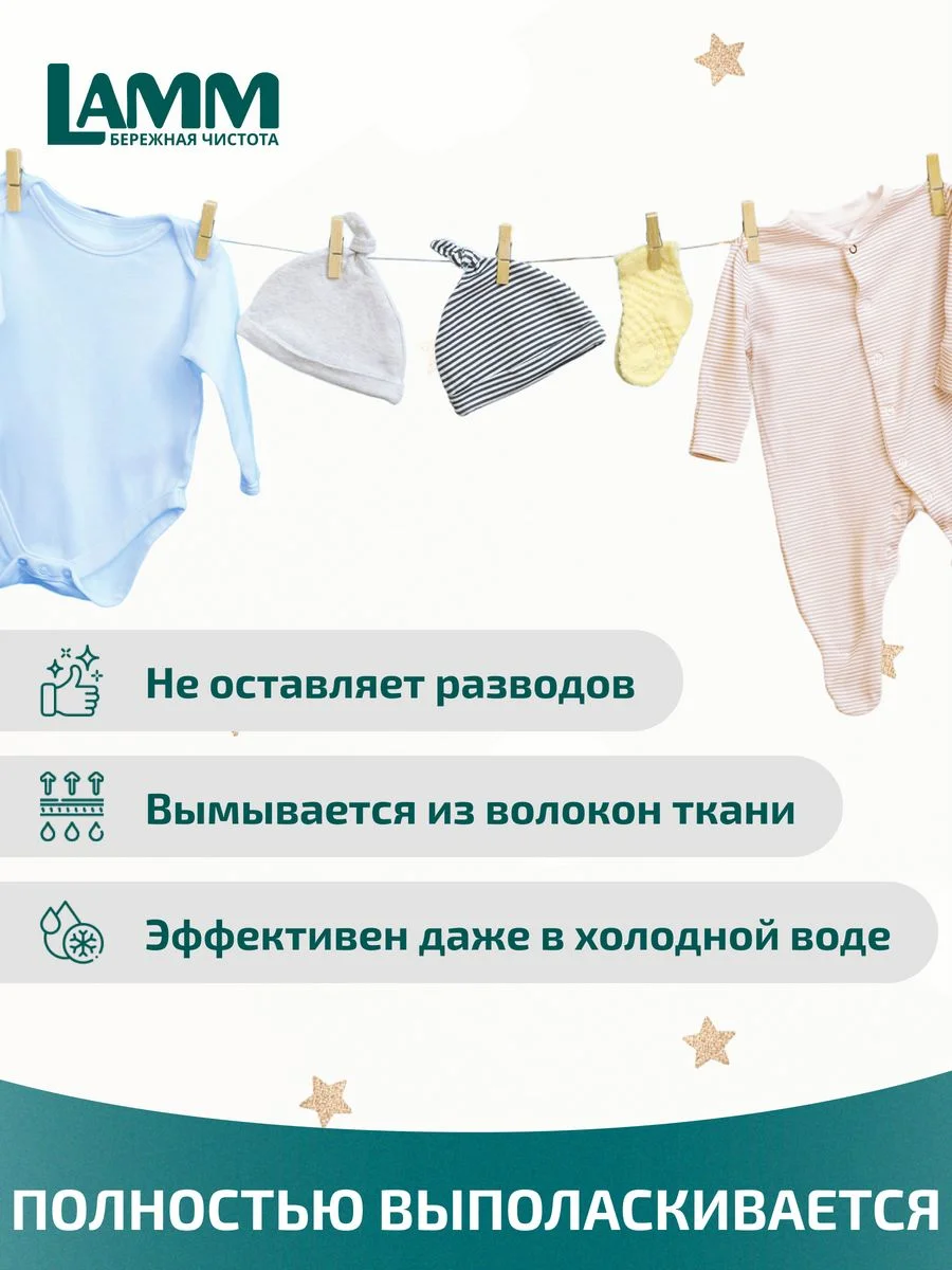 LAMM Baby гель для стирки детского белья гипоаллергенный бесфосфатный