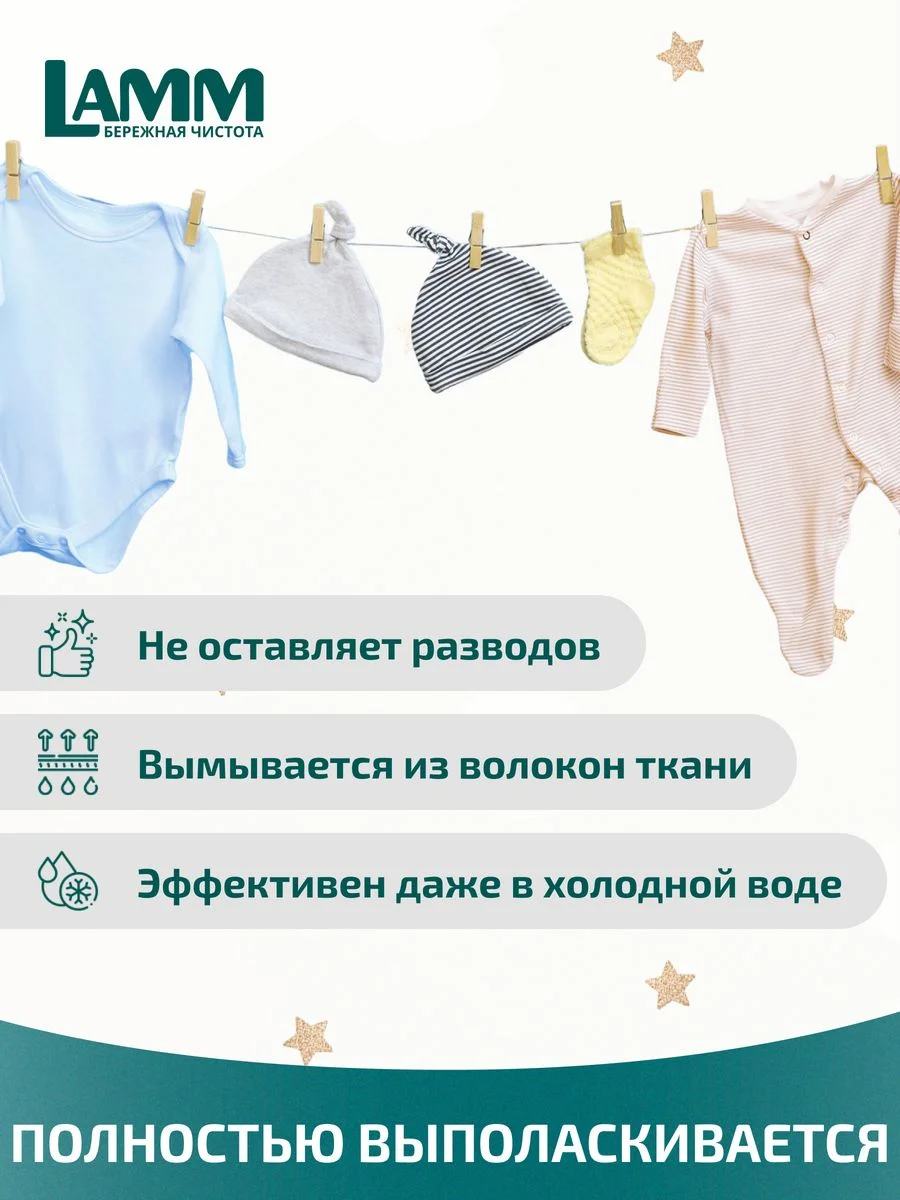 LAMM Baby гель для стирки детского белья гипоаллергенный бесфосфатный
