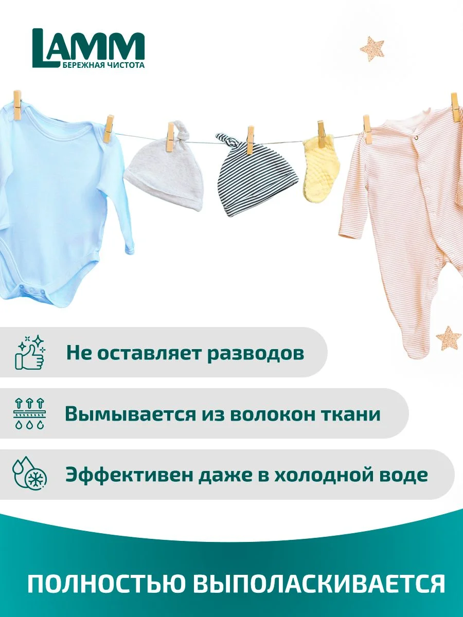 LAMM Baby гель для стирки детского белья гипоаллергенный бесфосфатный