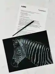 Рисунок картина на фольге Зебра лошадь эффект серебро Лори