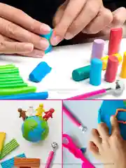 Розовый бульки/стеки для моделирования цветов, для лепки из глины, холодного фарфора, мастики