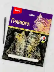 Картина на фольге Котята Котенок кошка эффект золото Лори