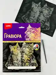 Картина на фольге Котята Котенок кошка эффект золото Лори