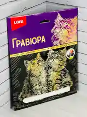 Картина на фольге Котята Котенок кошка эффект золото Лори