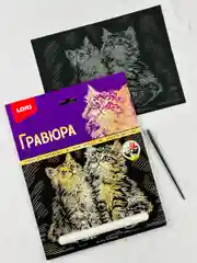 Картина на фольге Котята Котенок кошка эффект золото Лори