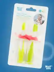 Зеленый щетки - массажёры, прорезыватель, грызунки детские FLOWER от ROXY-KIDS, 2 шт