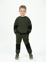 Зелёный хаки костюм для мальчика, Утенок, утеплённый, на флисе