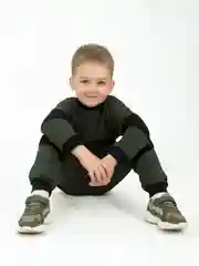 Зелёный хаки костюм для мальчика, Утенок, утеплённый, на флисе