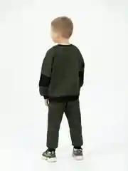Зелёный хаки костюм для мальчика, Утенок, утеплённый, на флисе