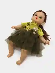 Зеленый говорящая Кукла пупс для девочки, 34 см / Кукла Уэнсдей/ Кукла Холодное сердце