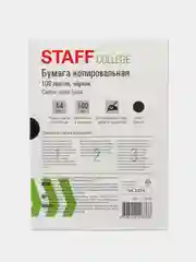 Копирка / бумага копировальная для копирования, черная, А4, 100 листов, Staff
