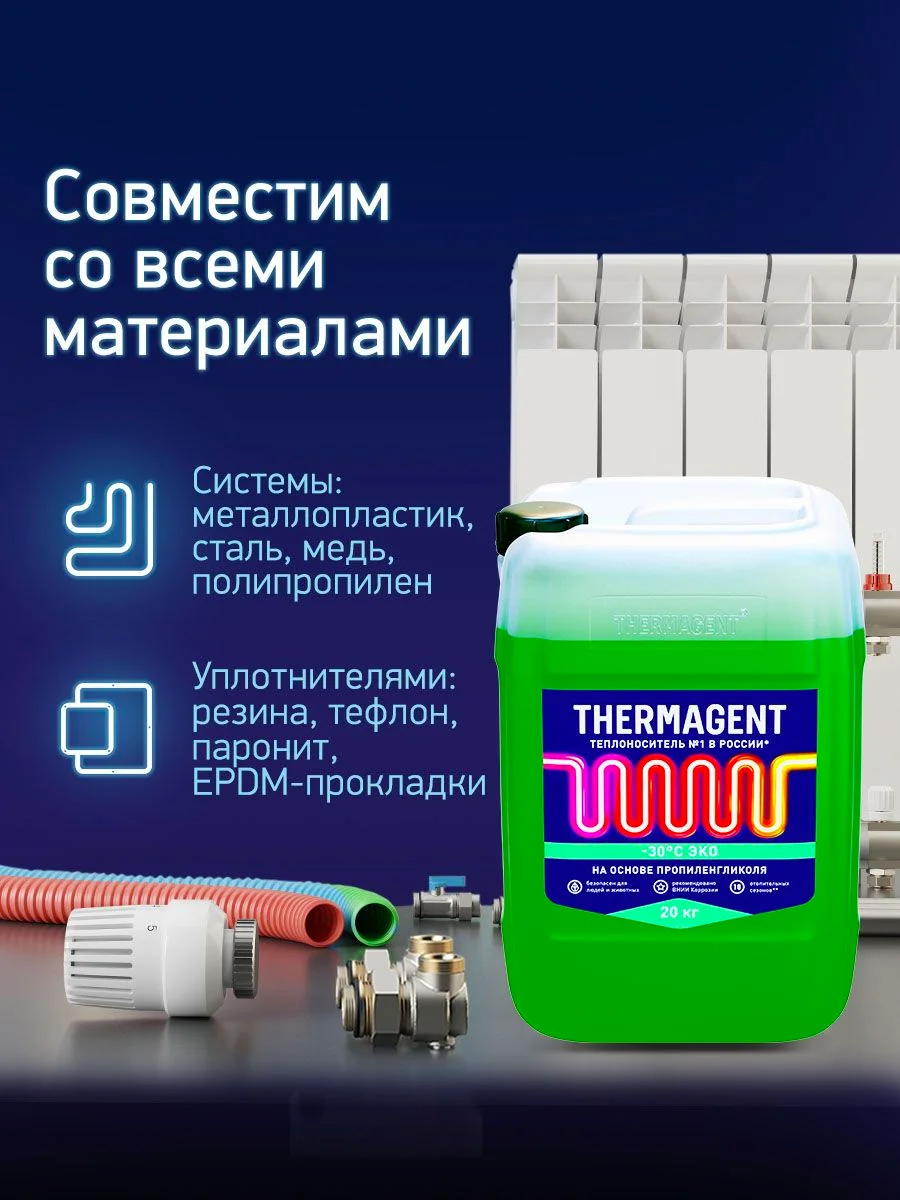 Теплоноситель Thermagent ЭKO -30 пропиленгликоль, Термагент Eko