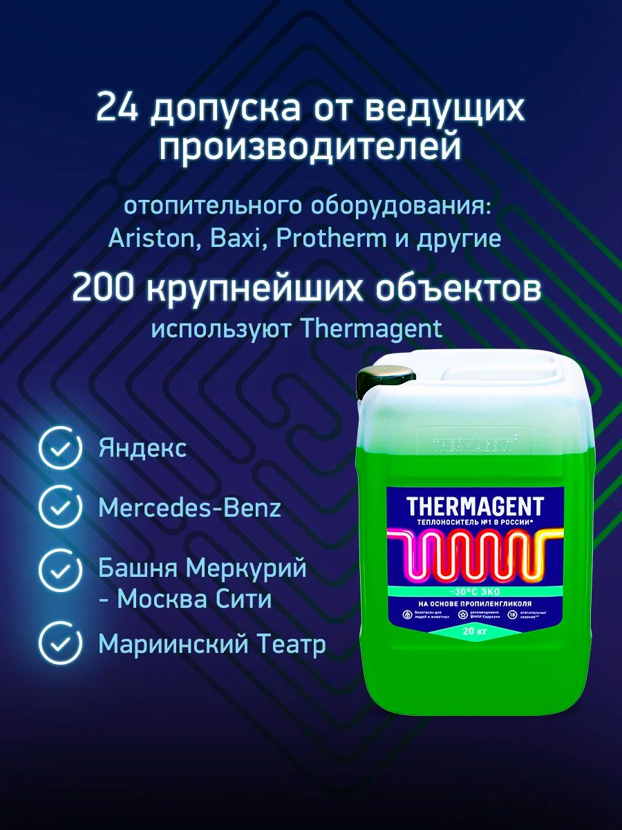 Теплоноситель Thermagent ЭKO -30 пропиленгликоль, Термагент Eko