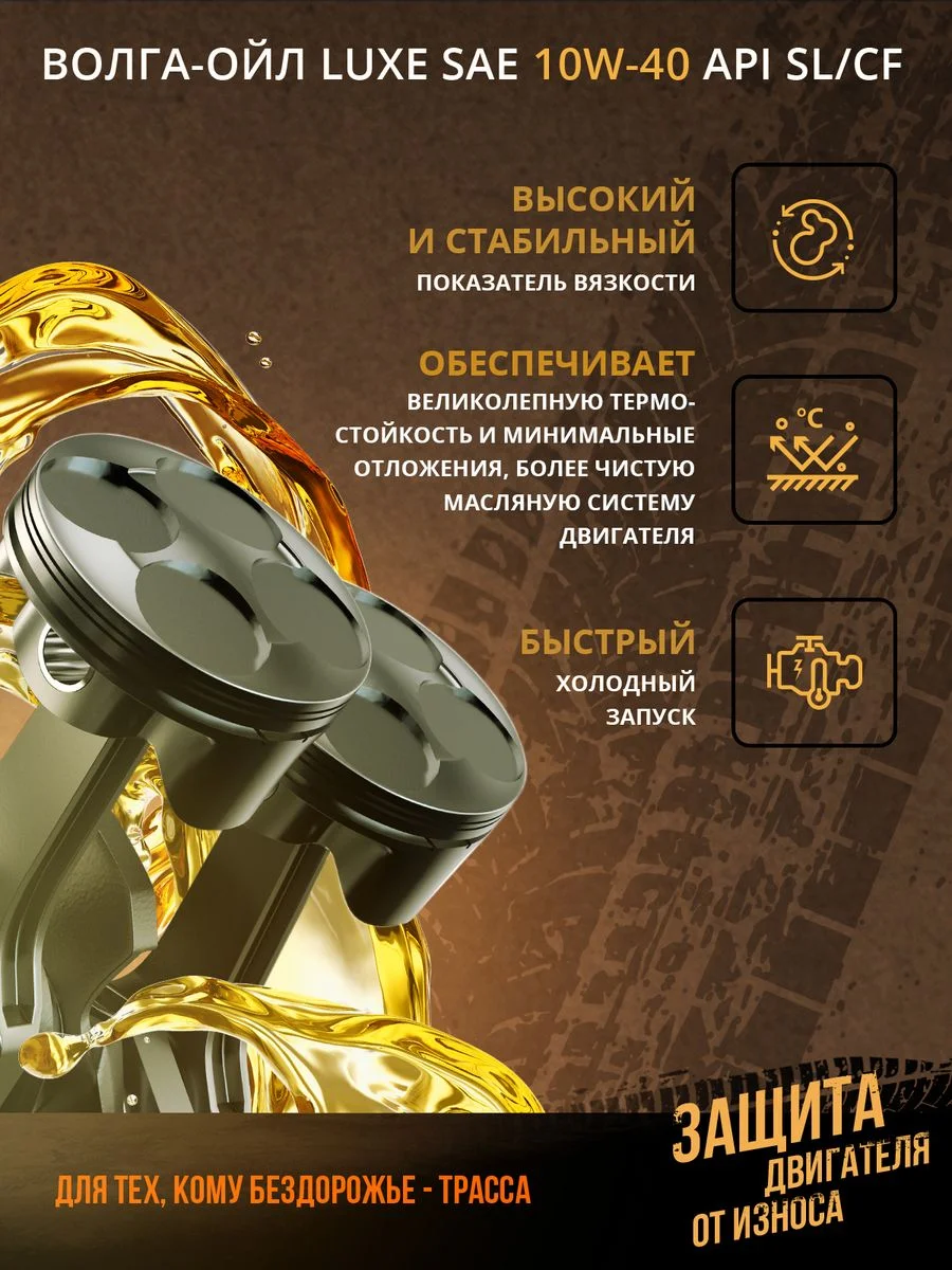 Полусинтетическое моторное масло Волга-Ойл LUXE SAE 10W-40 API SL/CF Volga Oil