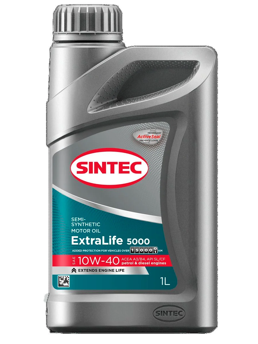 Моторное масло SINTEC EXTRALIFE 5000 SAE 10W-40, API SL/CF, ACEA A3/B4 Полусинтетическое
