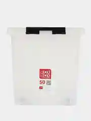 Контейнер для хранения с крышкой 50л, 50х39х40 см, на роликах, прозрачный, пластиковый