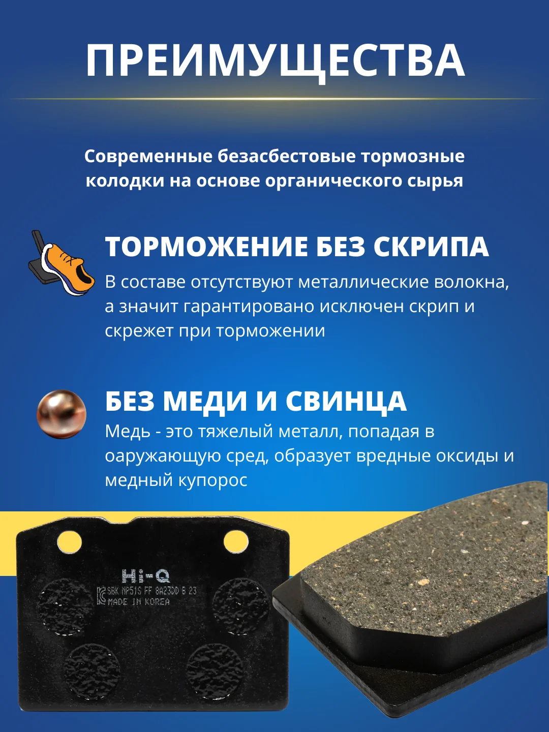 Колодки передние для ВАЗ LADA КЛАССИКА 2101 2104 2105 2106 2107
