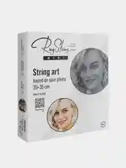 Белый набор для создания картины нитью из любой фотографии, RingString, в технике стринг арт