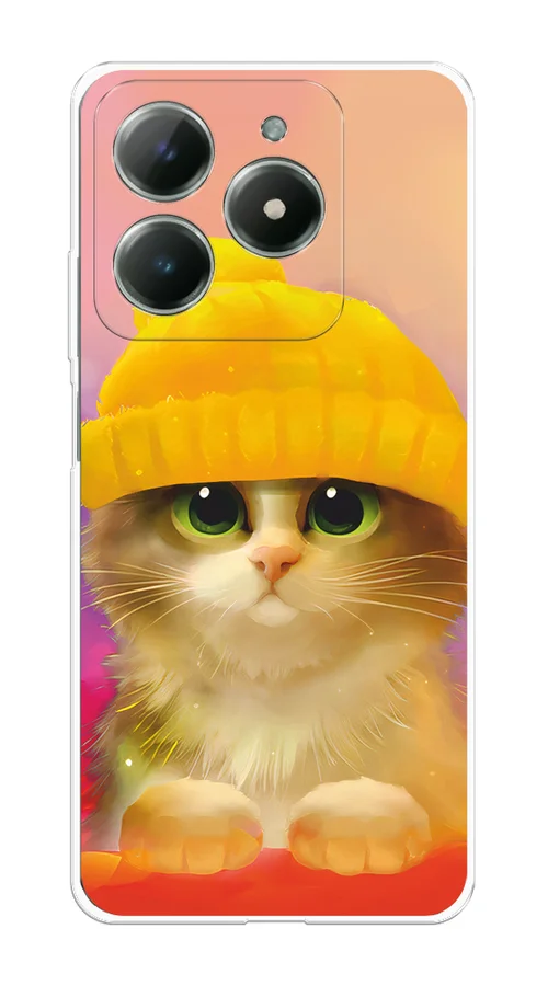 Угольный чехол на Realme C61 4G (Global) / Realme C61 4G прозрачный, с принтом, защита камеры