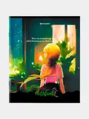 Зеленый тетрадь 80 л., А5, клетка, "Anime Girls"