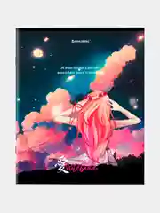 Кораллово-розовый тетрадь 80 л., А5, клетка, "Anime Girls"