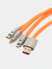 Кабель 3 в 1, 120 Вт, Type-C, Lightning, micro USB