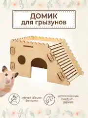 Домик для Хомяка Крыс Грызунов деревянный 18х12х10 см