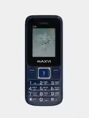 Синий мобильный телефон Maxvi C3n, аккумулятор 800 мАч