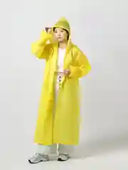 Желтый дождевик с капюшоном, многоразовый, унисекс