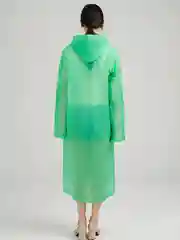 Зеленый дождевик с капюшоном, многоразовый, унисекс