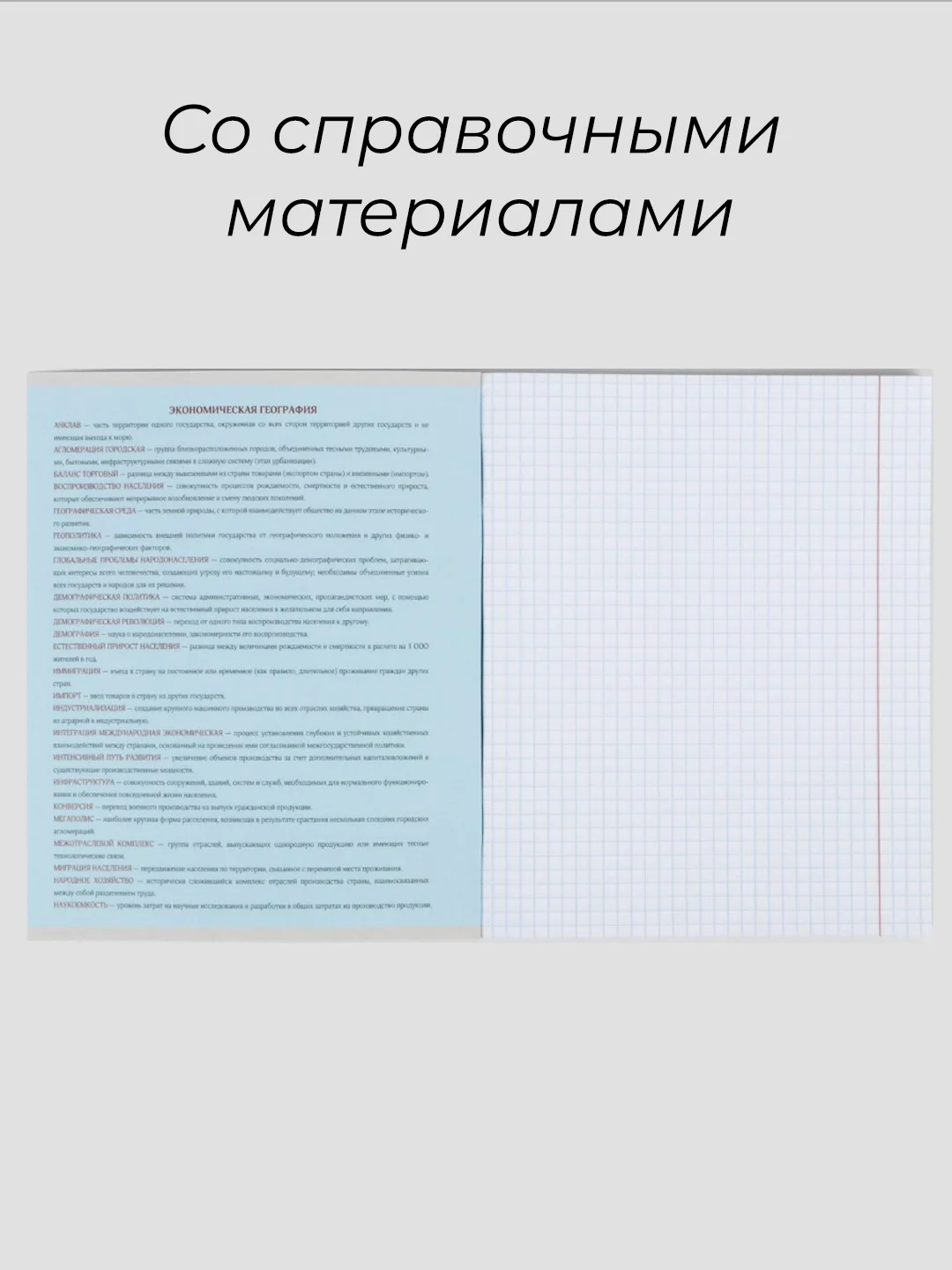 Тетрадь предметная "География", 48 листов, со справочными материалами