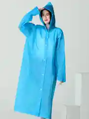 Голубой дождевик с капюшоном, многоразовый, унисекс