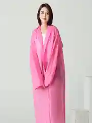 Розовый дождевик с капюшоном, многоразовый, унисекс