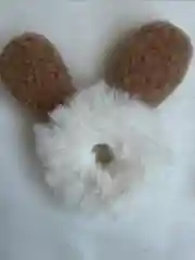 Белый пушистая резинка для волос с ушками мишки и зайки