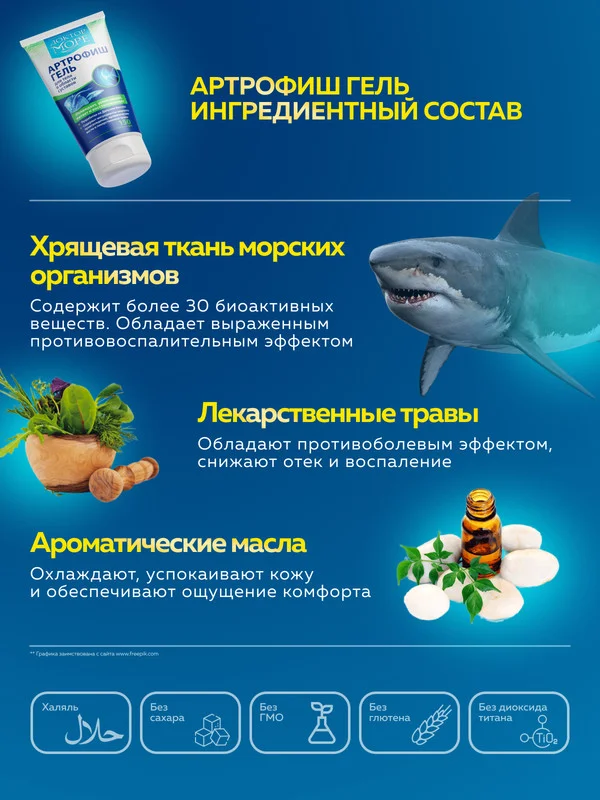 Гель для суставов Доктор Море Артрофиш, охлаждающий, 150мл