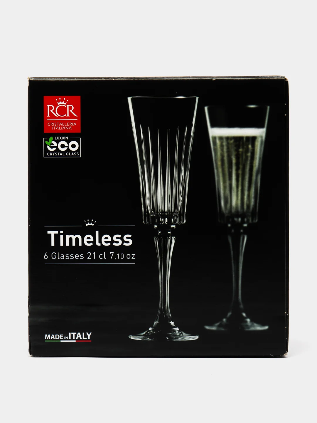 Прозрачный набор фужеров для шампанского RCR Timeless 210мл (6 шт)