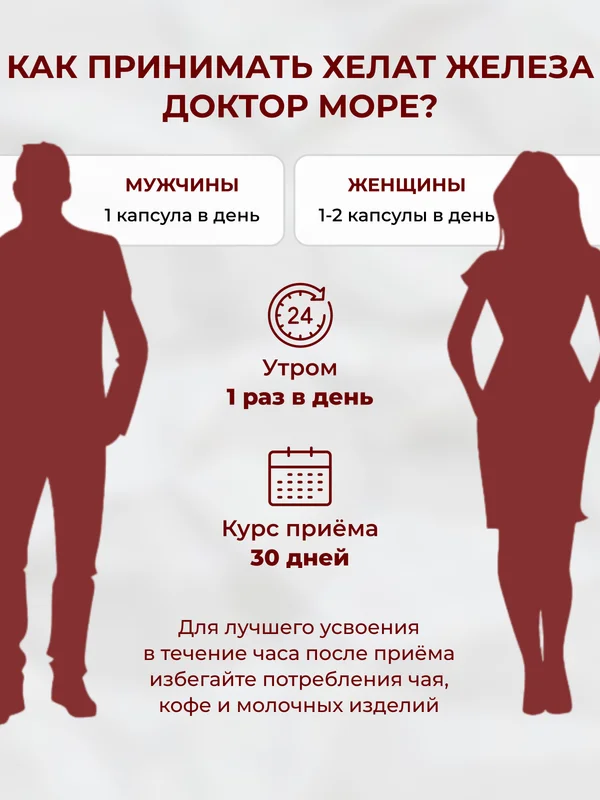 БАД к пище Доктор Море Железа хелат, 90 капсул