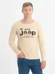 Бежевый лонгслив мужской