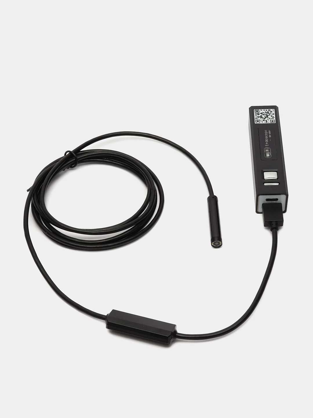 Черный гибкий USB эндоскоп с подсветкой и WiFi камерой для смартфона