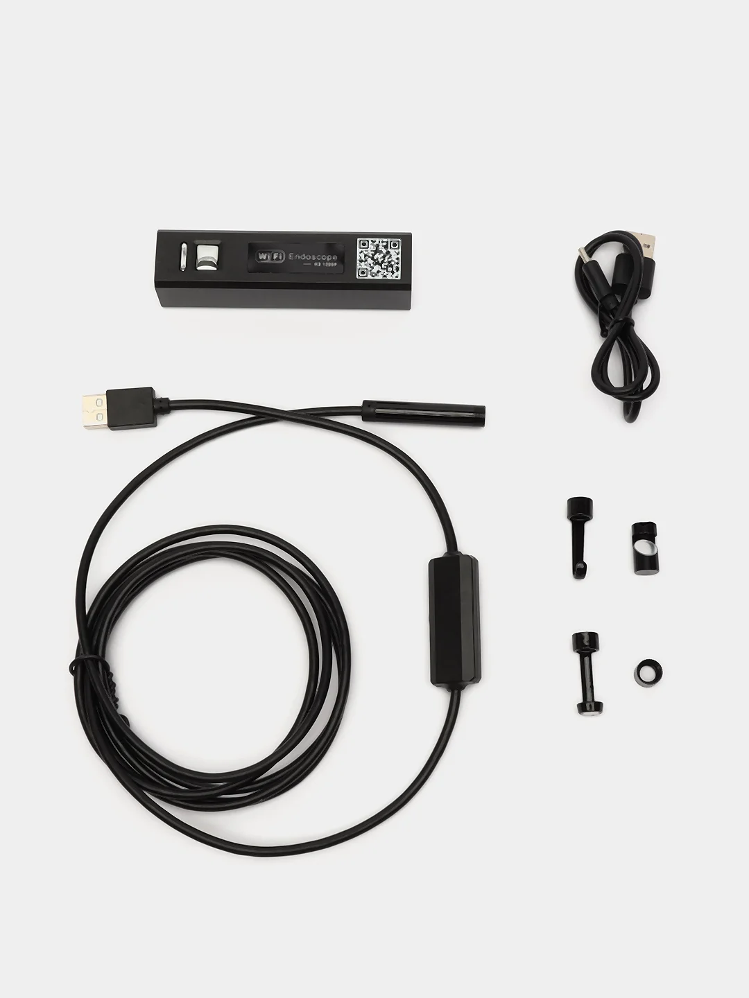 Черный гибкий USB эндоскоп с подсветкой и WiFi камерой для смартфона