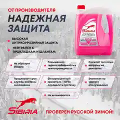 Антифриз для двигателя автомобиля SIBIRIA ANTIFREEZE G12+ (-40)
