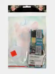 Алмазная мозаика с полным заполнением на холсте Котёнок с бабочками, 15 х 21 см