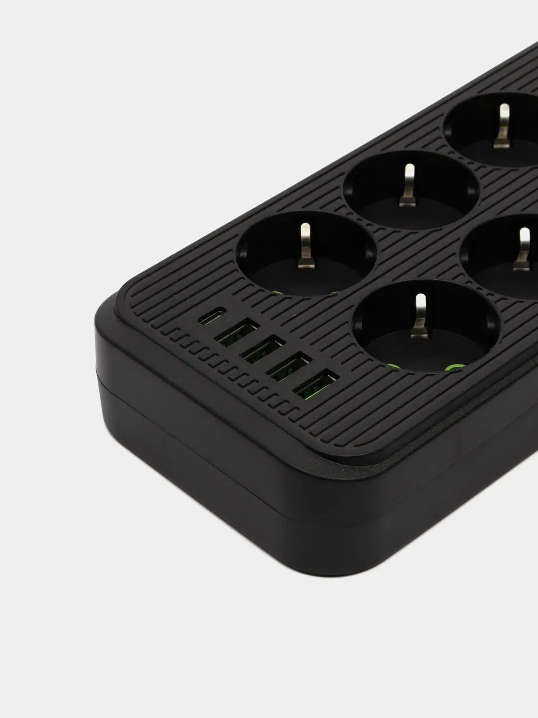 Белый удлинитель сетевой (фильтр) 3 метра 6 розеток, с 4 USB и 1 Type-C портами и кнопкой
