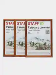 Рамка для фото 21х30 см А4 Staff 391387, стекло багет 16 мм дерево цвет орех комплект 3 шт
