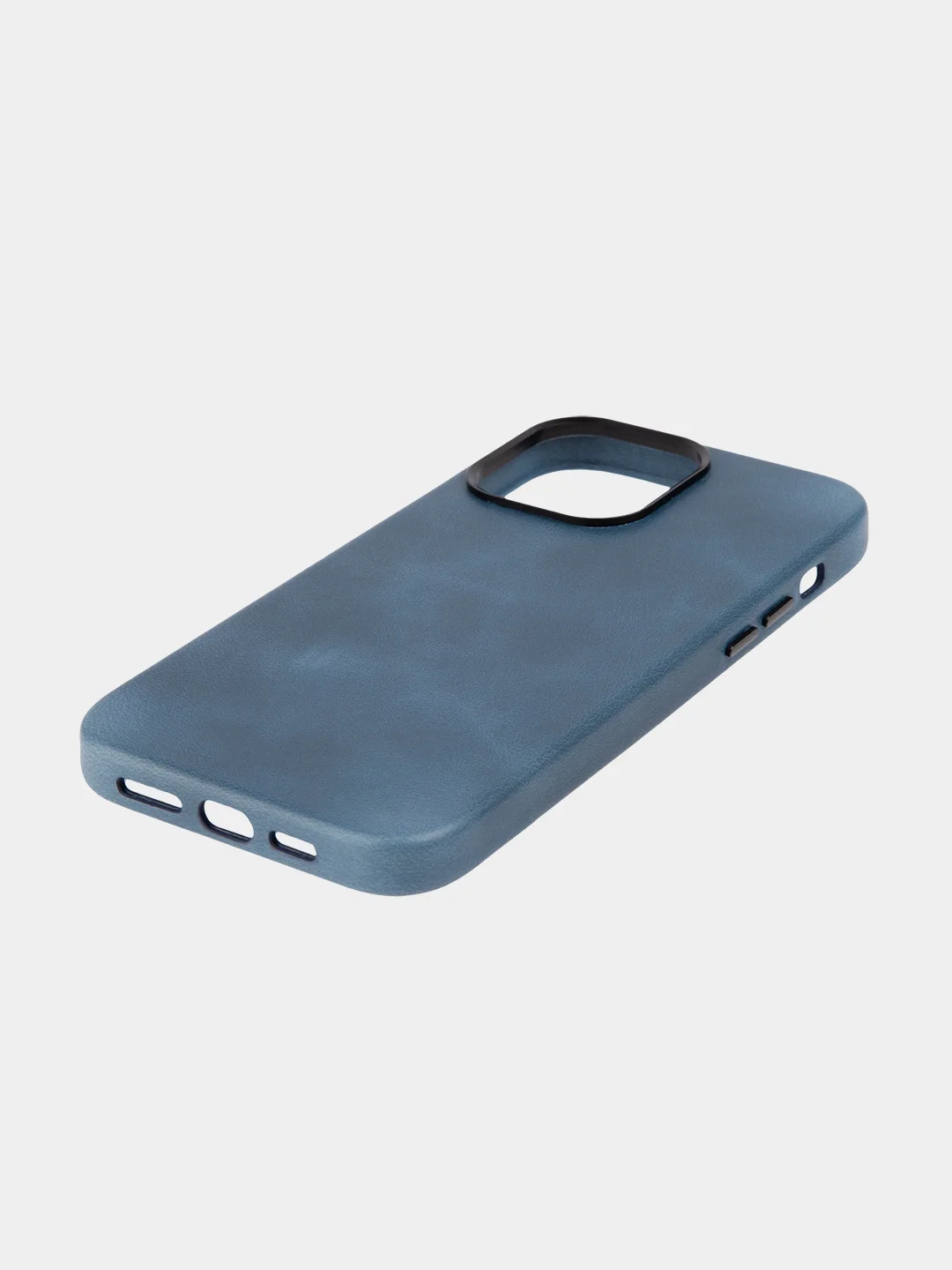 Синий чехол MagSafe для Apple iPhone 14 Pro Max кожаный BROSCORP из натуральной кожи защитный