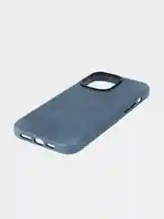 Синий чехол MagSafe для Apple iPhone 14 Pro Max кожаный BROSCORP из натуральной кожи защитный