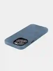 Синий чехол MagSafe для Apple iPhone 14 Pro Max кожаный BROSCORP из натуральной кожи защитный