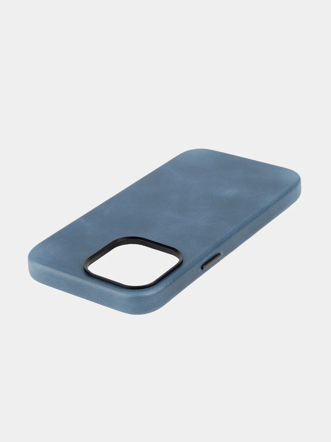 Синий чехол MagSafe для Apple iPhone 14 Pro Max кожаный BROSCORP из натуральной кожи защитный