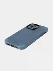 Синий чехол MagSafe для Apple iPhone 14 Pro Max кожаный BROSCORP из натуральной кожи защитный